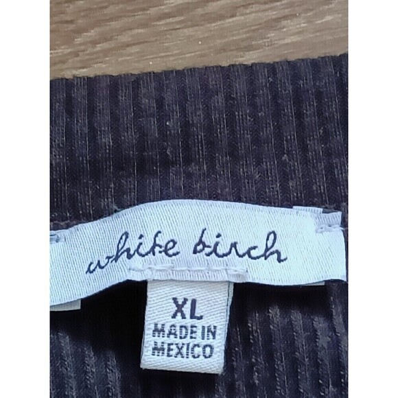 White Birch Ribbed Crop Top Shirt Size XL Black Twisted Front Short Sleeve - Picture 3 of 4